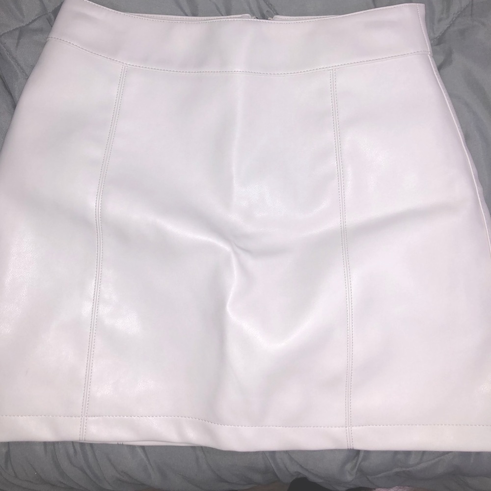 White leather skirt